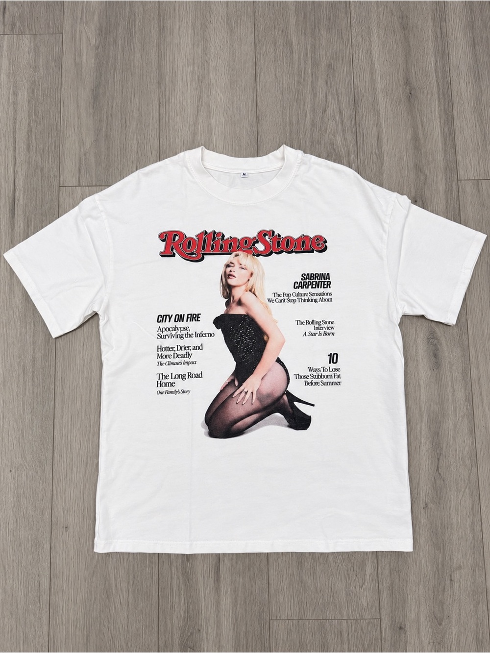 Rolling Stone Sabrina Carpenter Graphic Tee | White | Size M | Oversized